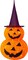 Light Up 50 LED Pumpkin with Hat 8 Lighted Mode, Pop Up Jack-o-Lantern with Metal Stand for Indoor Outdoor Yard Holiday Decor (Purple Hat)